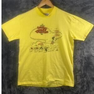 VTG 83 Bill Keane Family Circus Europe Jazz Festival Single Stitch T Shirt L YLW